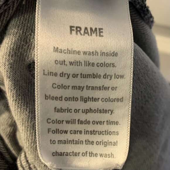 Frame Women's Le Crop Mini Boot Flared Jeans Size 26 Washed Black Slim Indie - Picture 8 of 9